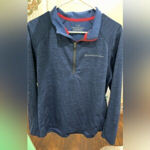Vineyard Vines Navy and Red Performance Pullover